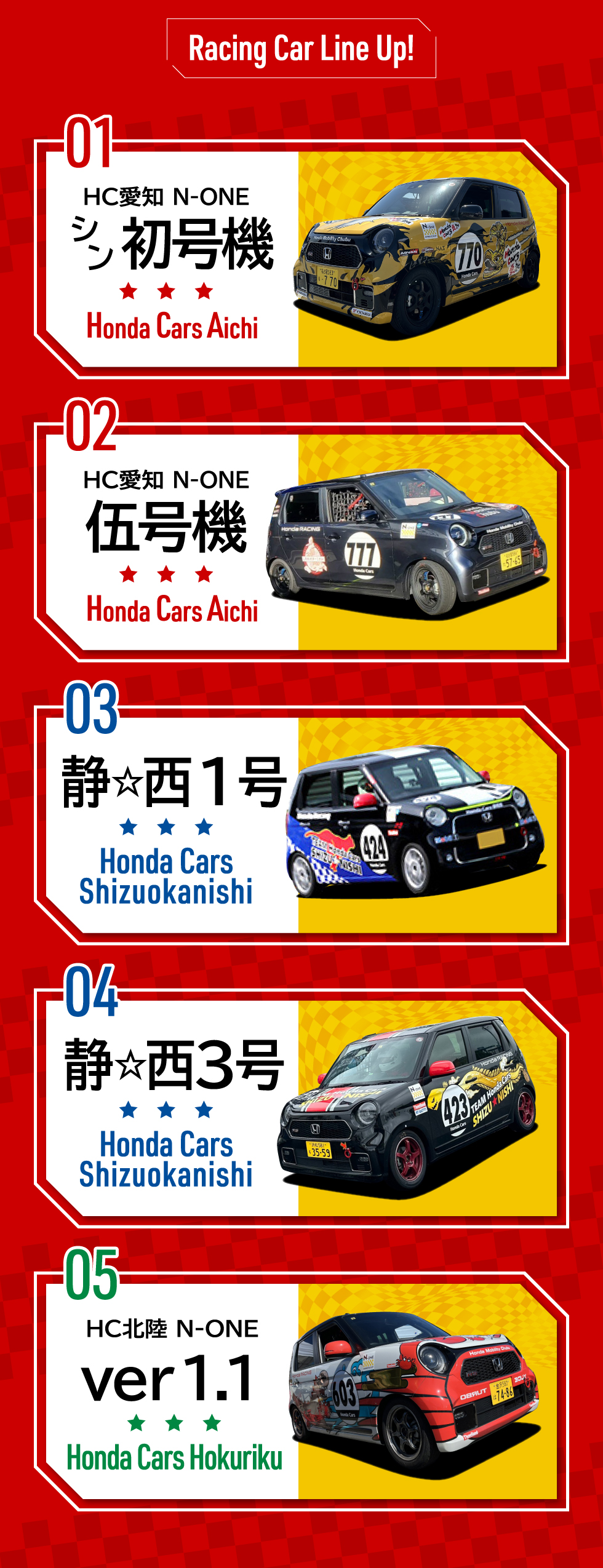 Racing Car Line UpI