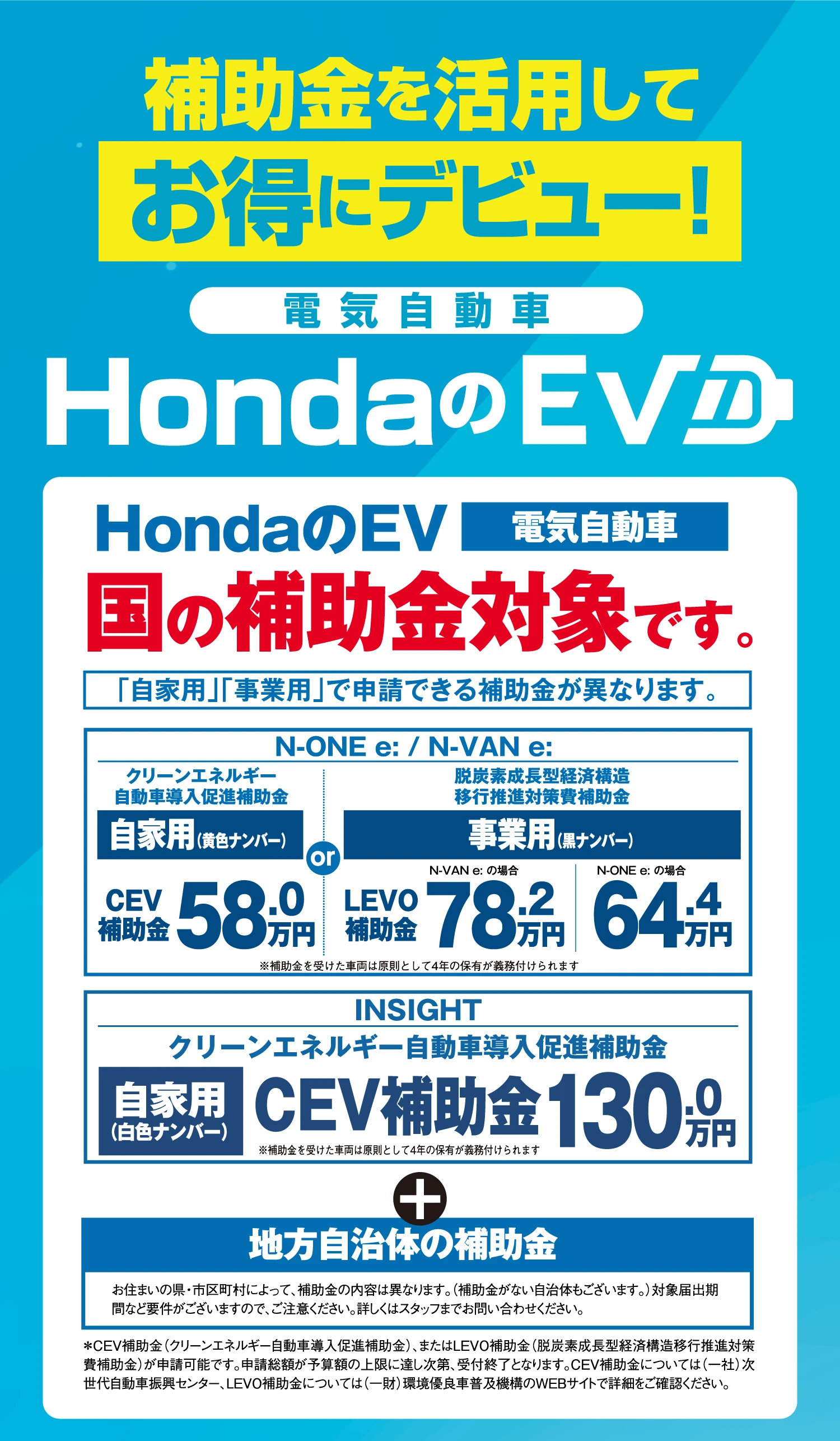 �⏕�������p���Ă����Ƀf�r���[�I Honda��EV ���̕⏕���Ώۂł�