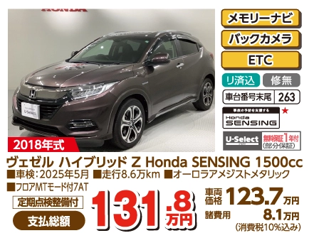 F[ nCubh Z Honda SENSING 1500cc