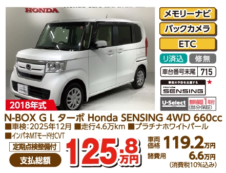 N-BOX G L ^[{ Honda SENSING 4WD 660cc