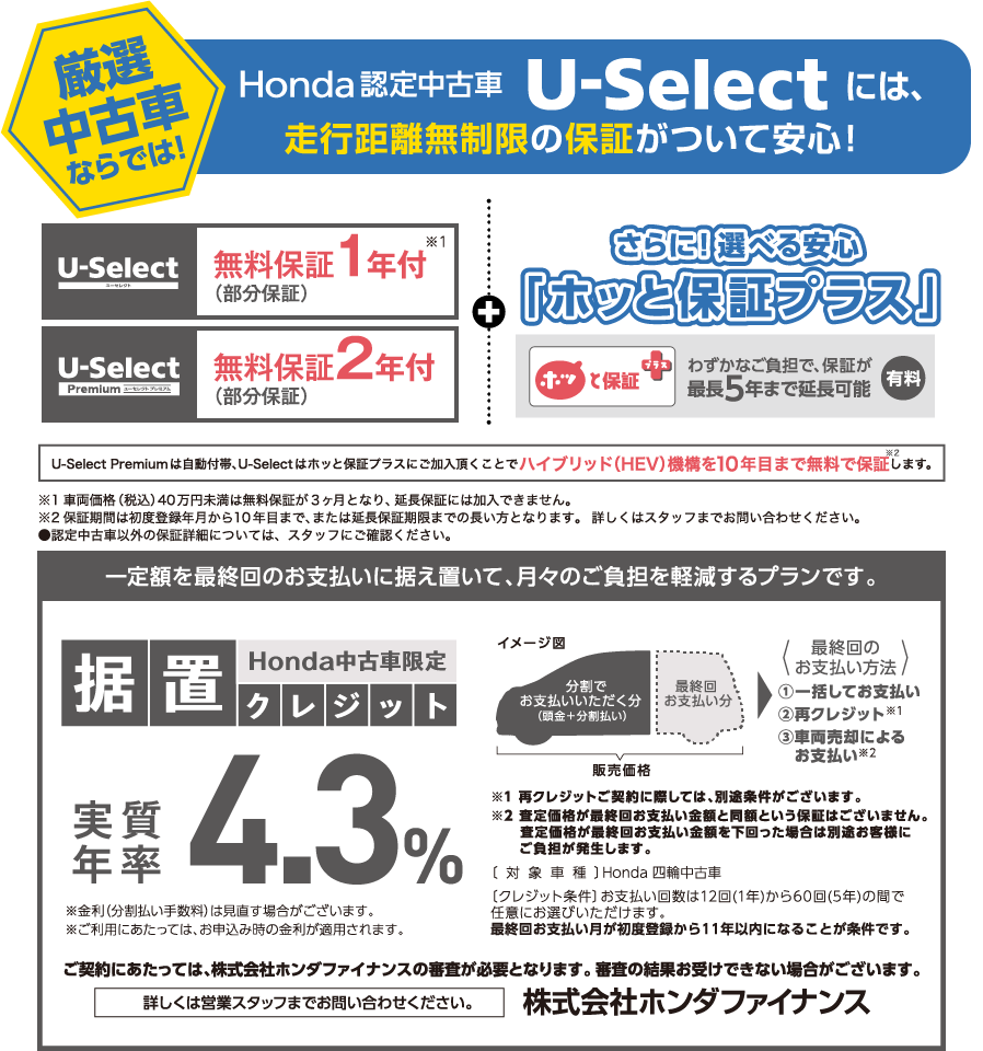 HondaF蒆ÎU-Selectɂ́As̕ۏ؂ĈSI